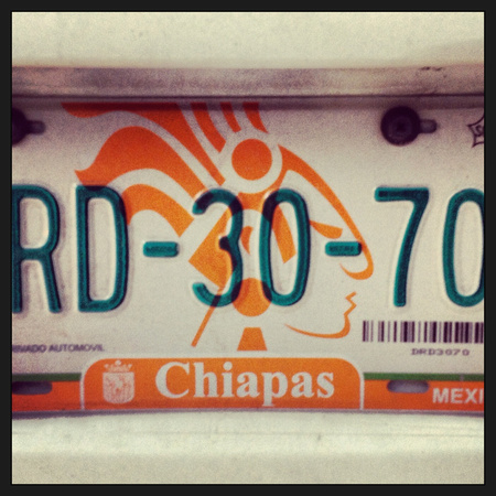 Chiapas License Plate