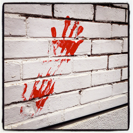 Red Handprints 7th Street Alley
